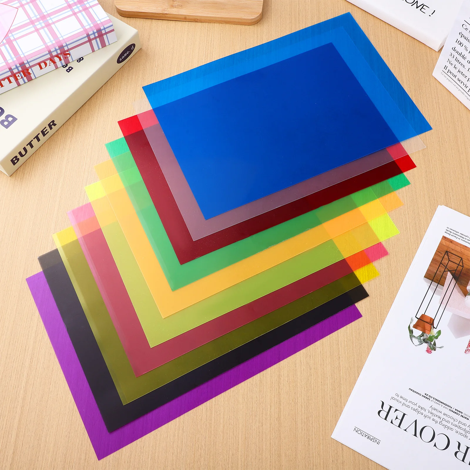 

20Pcs Color Filter Film Pet Durable Transparent Colored Sheets Free Cut Lighting Filter Films for Photo Studio Party