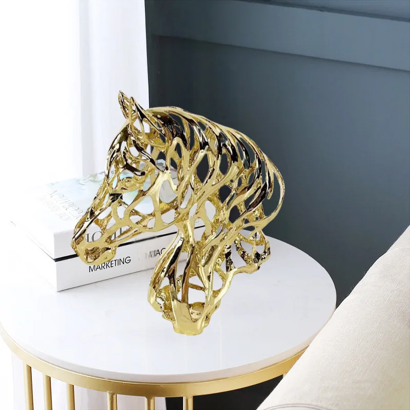 

Hollow Animal Sculptures Metal Ornament Living Room Home Accessories Creative Decor