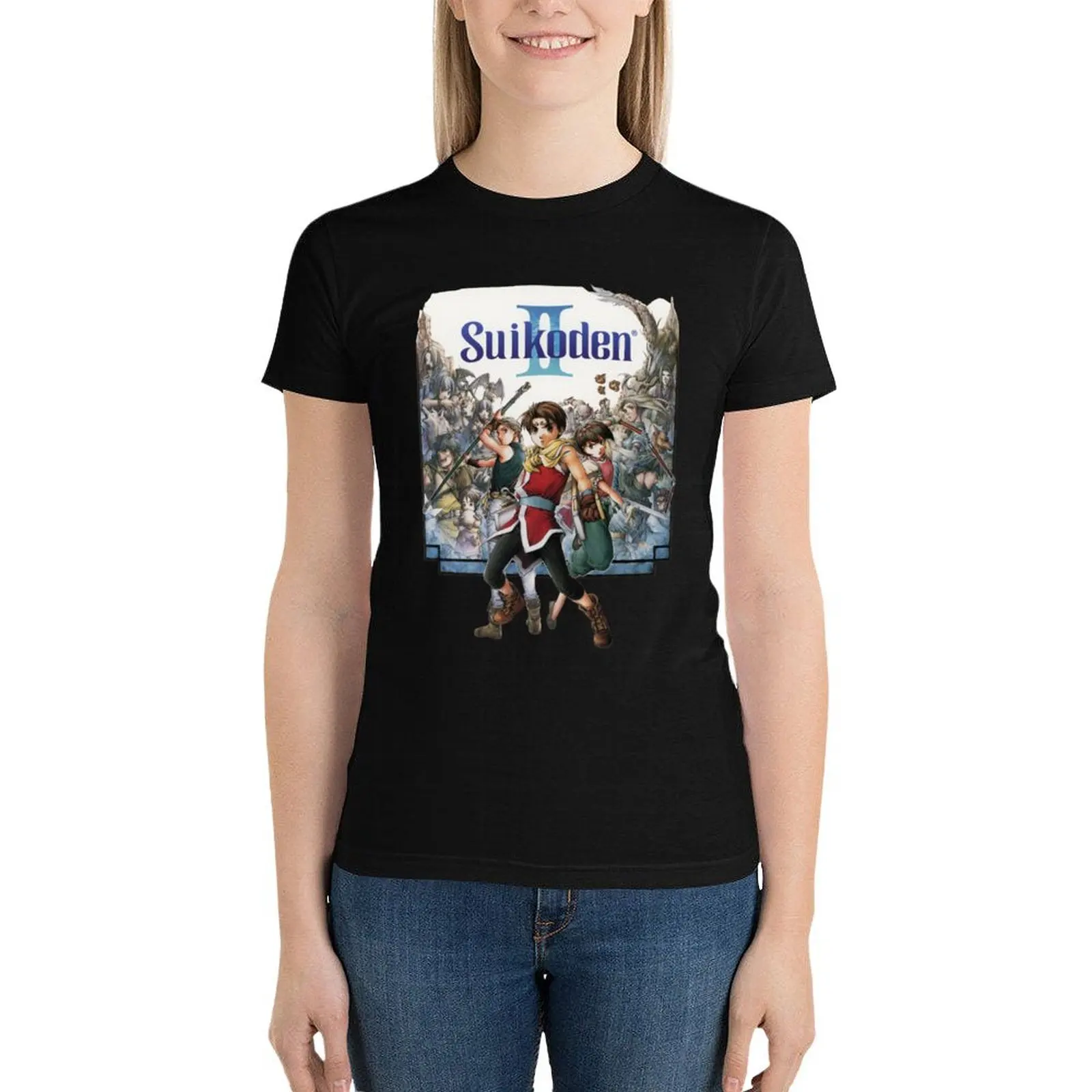 Camiseta Suikoden II para mujer, ropa de verano con estampado de animales, ropa estética de gran tamaño, camisas de entrenamiento