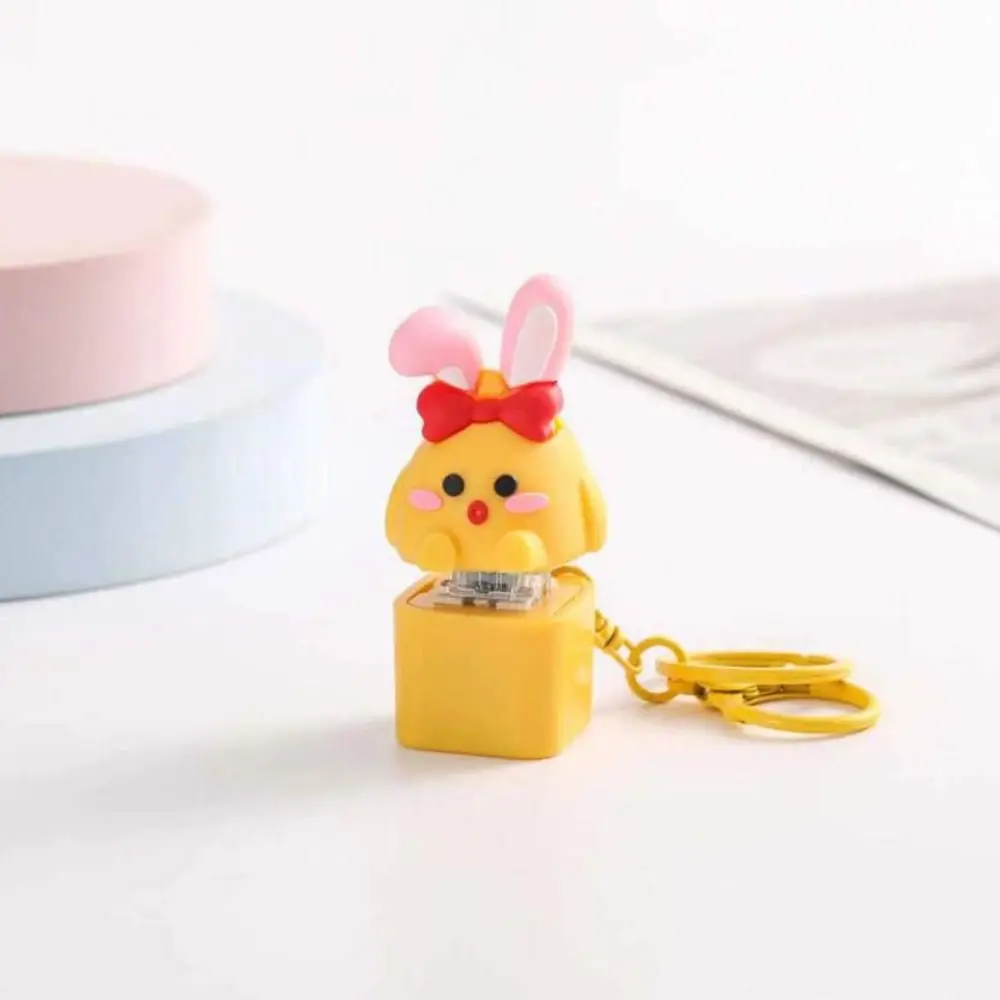 Porte-clés de clavier en bois en forme de poisson jaune, lumineux, pour clavier mécanique, Merit +1, avec lumière colorée