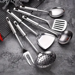 6pcs stainless steel kitchen Cooking tool set - spatula, colander, ladle and fork for the home - Practical cookware L9195