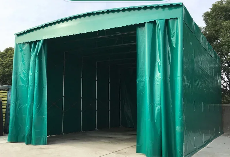 Rain shelter, outdoor waterproof mobile electric activity tent, top shed parking lot, construction site, warehouse