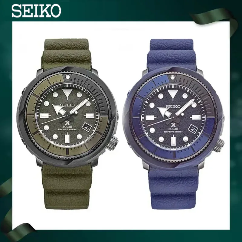 Original SEIKO Men\'s Watch PROSPEX Quartz Luminous Circular Dial  Men\'s Watch Sport Can Diving Watch Silicone Strap SNE537