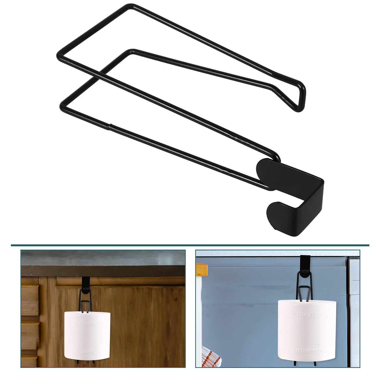 

Toilet Paper Holder Over The Tank Black Iron Wall Mounted Modern Bathroom Tissue Organizer Roll Storage Space Saving