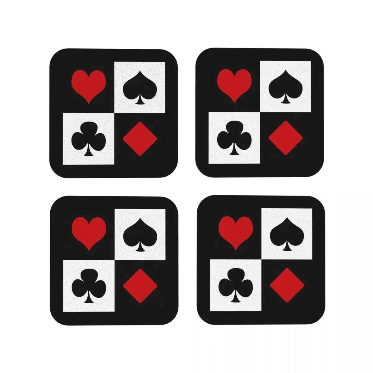 Playing Card Coasters Kitchen Placemats Non-slip Insulation Cup Coffee Mats For Decor Home Tableware Pads Set of 4