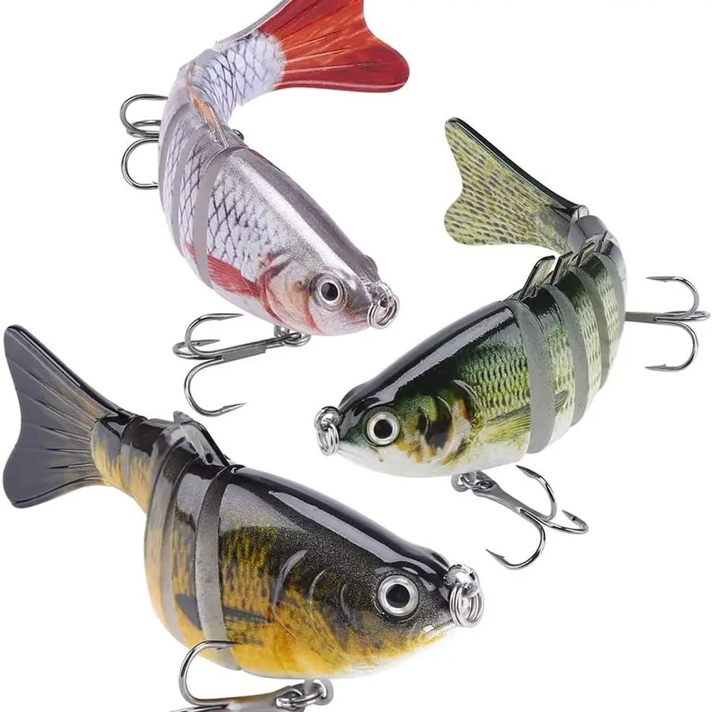 Señuelos de pesca multiespecie de 3 piezas: Swimbait Poppers articulados realistas, Spinnerbaits, Crankbaits para agua dulce y salada