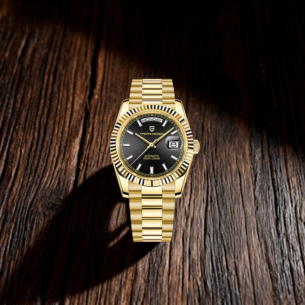 PAGANI DESIGN 2025 ساعة ميكانيكية أوتوماتيكية جديدة للرجال نمط جو كلاسيكي مقاوم للماء عرض التاريخ مرآة زجاجية من الياقوت