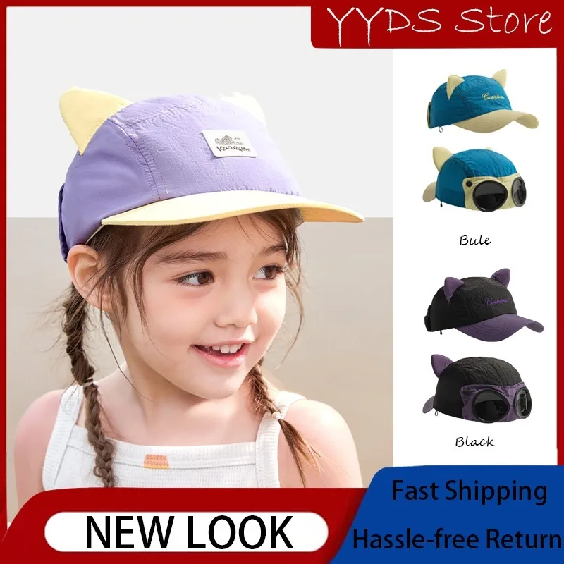 cappello-da-baseball-estivo-a-rapida-asciugatura-con-protezione-uv-e-decorazione-occhiali-da-sole-reversibile-per-ragazzi-ragazze-e-famiglie-ideale-per-attivita-all'aperto