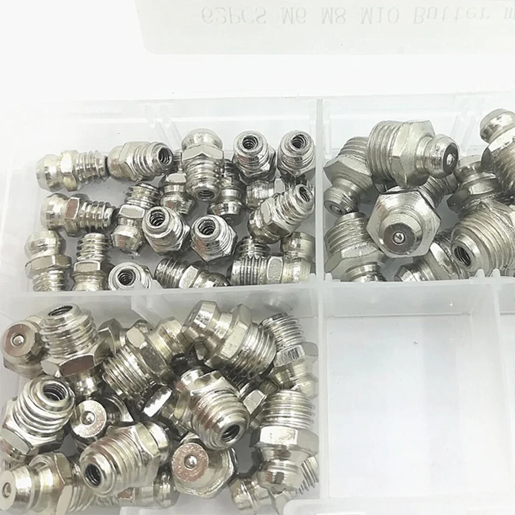 1 Juego de 1 Juego de Kit de ajuste de grasa, accesorios de grasa de ángulo surtido, boquilla de tornillo lubricante para mantenimiento de rodamientos con estuche de almacenamiento