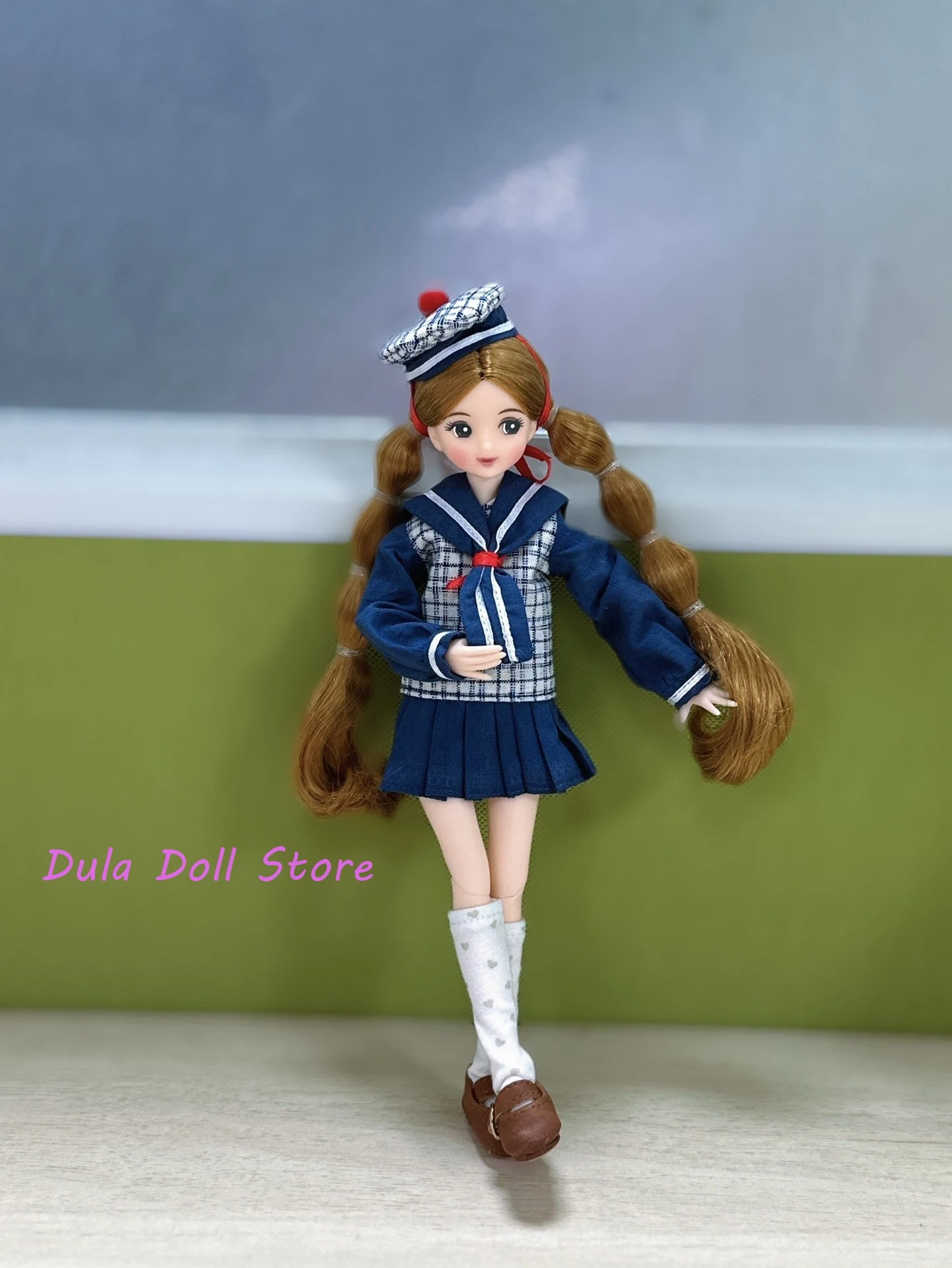 Dula Doll Clothes Dress Navy Sailor Suit Plisowana spódniczka dla Blythe Qbaby ob24 ob22 Licca ICY JerryB 1/6 Bjd Doll