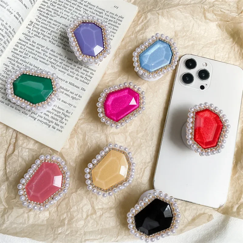 

Роскошный жемчужный кристалл, держатель для мобильного телефона Griptok для iPhone 14 15, кронштейн, расширяющаяся подставка, держатель, аксессуары для телефонов, ручка