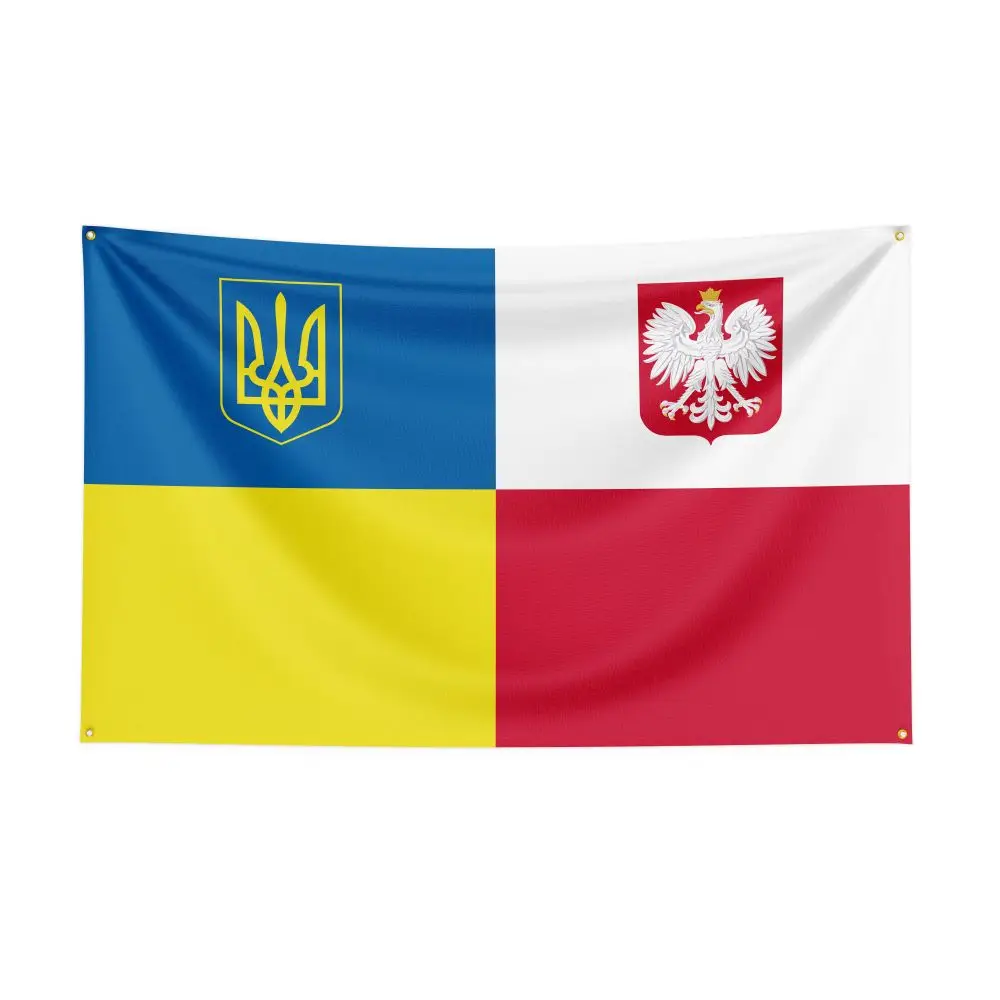 3x5 Ft Ukrainian and Poland Flag Polish Ukraine Flags for Decor