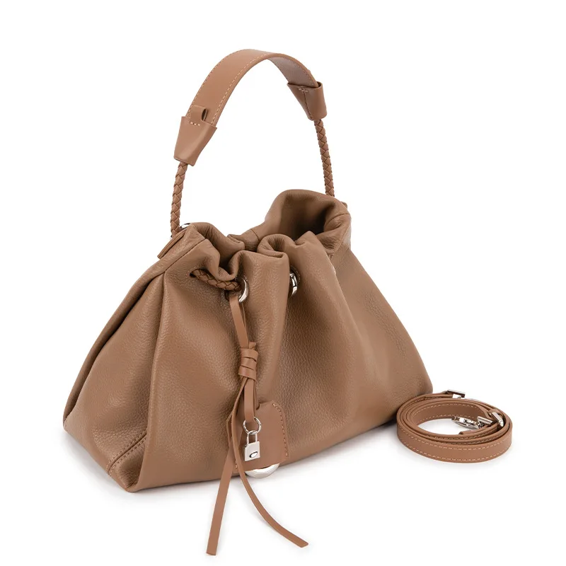 

Fashionable cloud bag, niche and versatile casual bag, simple and textured tote bag, top layer genuine cowhide underarm bag