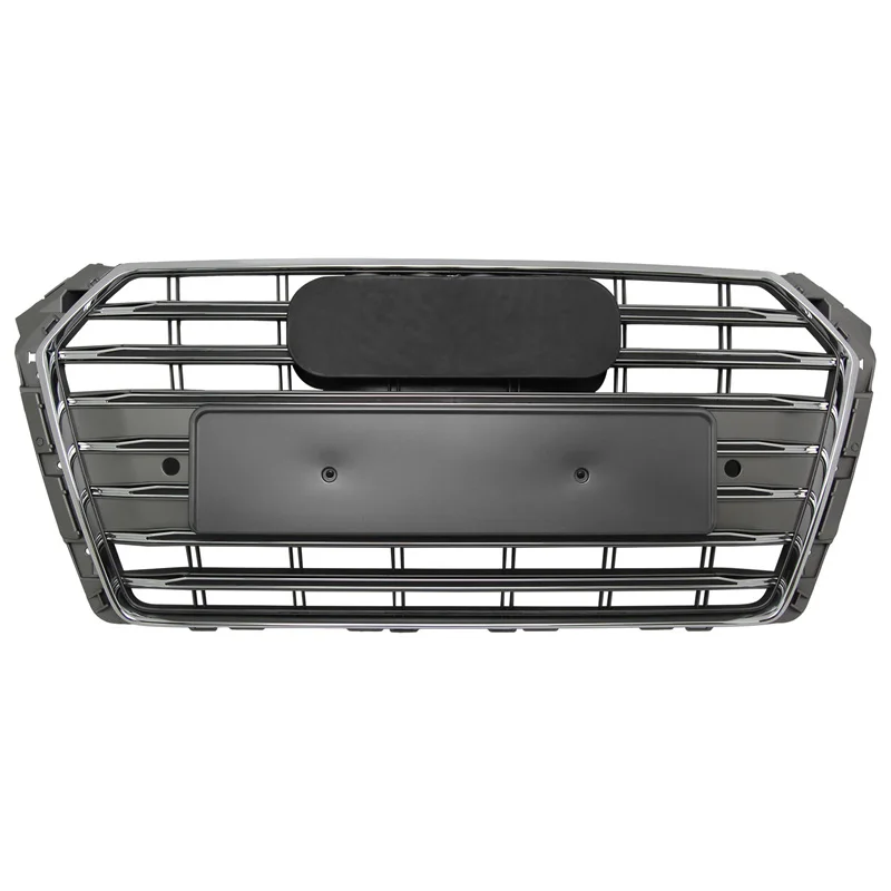 Front Hood Grille Car Front Bumper Grill Center Grille Upgrade for S4 Grill for  A4/S4 B9 2017-2019 Fast Shipping