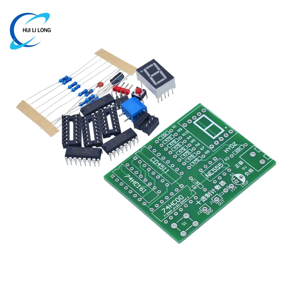DY Kit عددين عداد عشري CD4518 عدة اثنين 2 بت Bigit التدريب عداد أجزاء 5 فولت مشروع إلكتروني بدلة التدريس