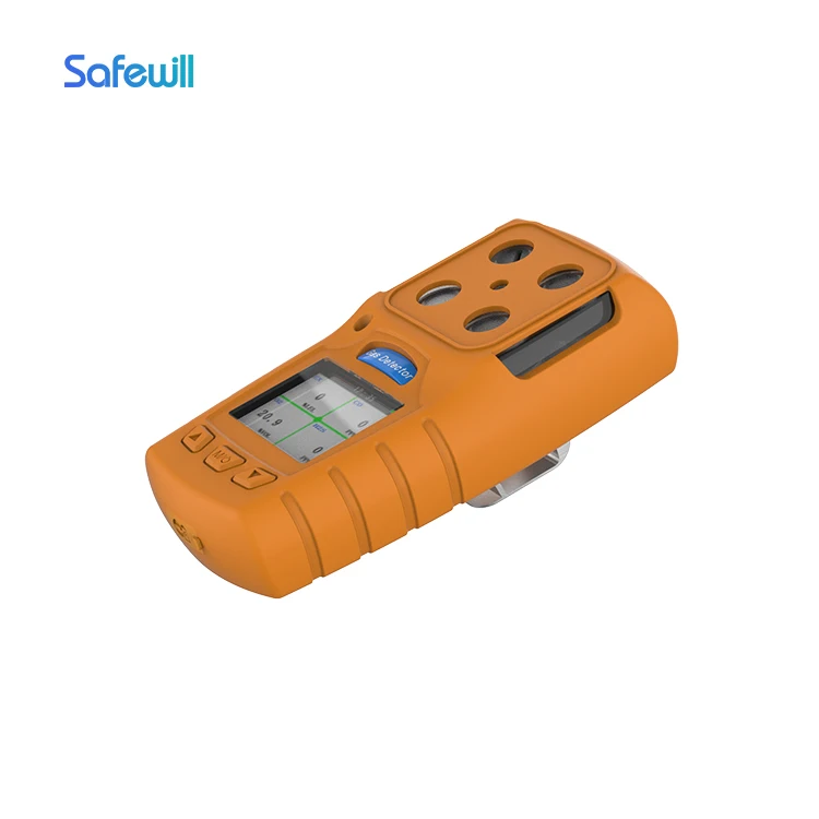 Safewill Wholesale Portable 4 in1 Toxic Gas Alarm Detector CO H2S O2 LEL   Gas Detector for Petroleum Industry