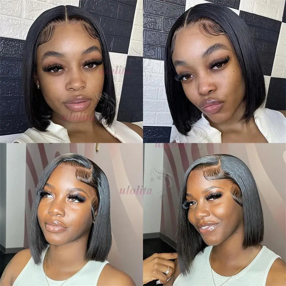 12 Zoll Gerade Pixie-Cut-Perücke Transparente Spitze Brasilianisches Echthaar 13×4 Echthaar-Perücken Kurze Bob-Perücke Spitzenperücke für Schwarze Frauen – Detail 12