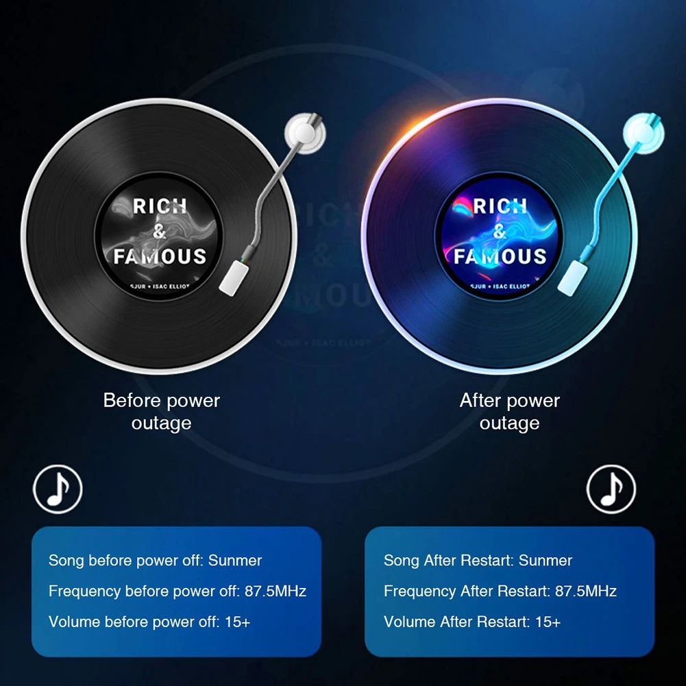 Car MP3 Player Bluetooth-Compatible 5.3 Support TF Card U Disk Car Charger Dual USB Type C Cell Phone Charger MP3 Player Adapter