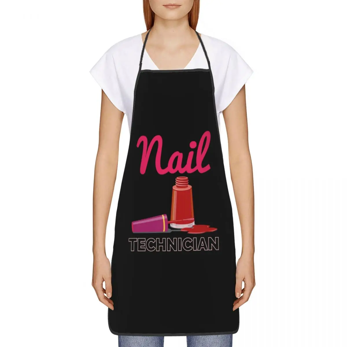 Technician Nail Polish Apron for Women Men Unisex Bib Cooking Kitchen Tablier Cuisine Chef Gardening