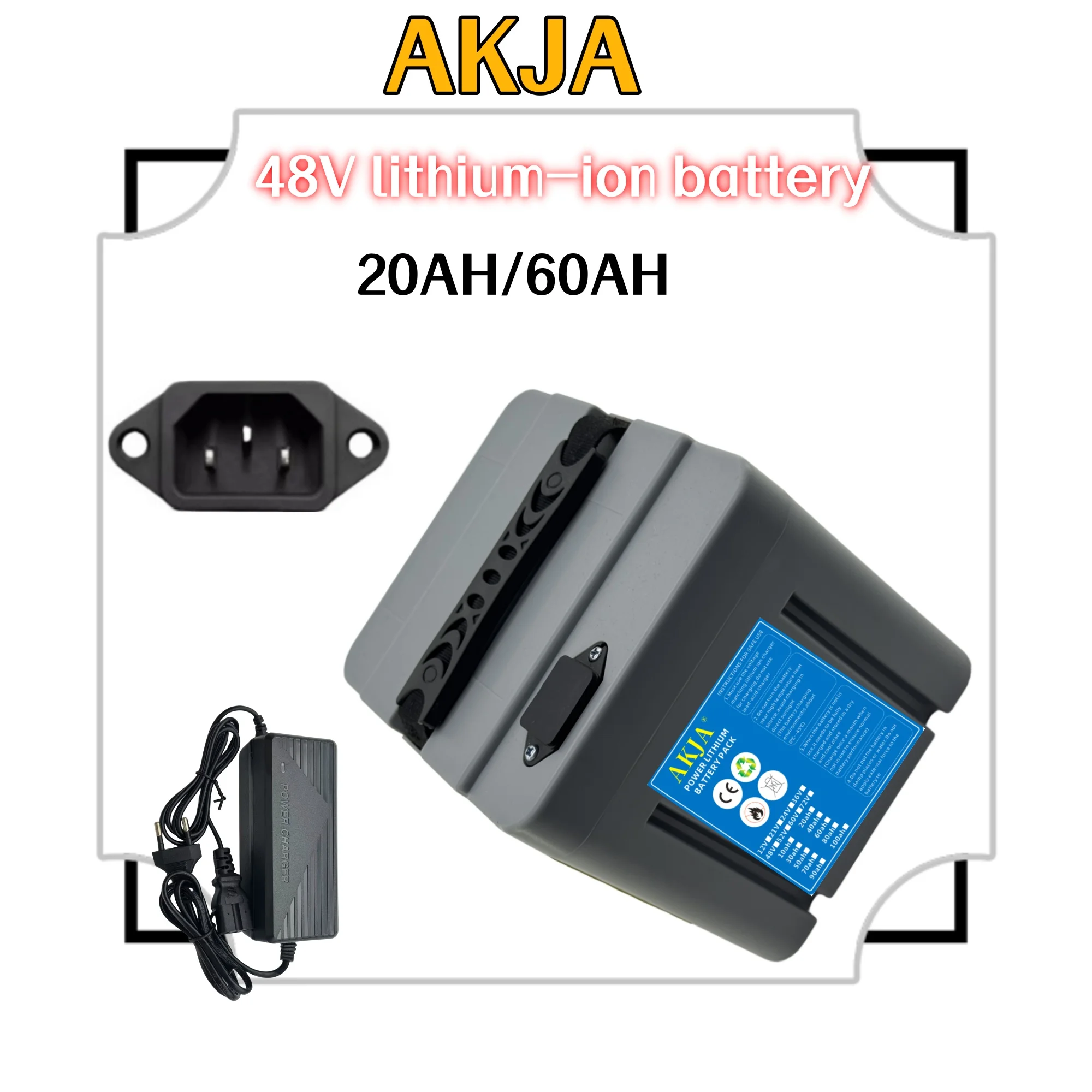 

Air fast transportation，48V60AH，Full capacity，New 18650 lithium battery，Suitable for motors under 3000W