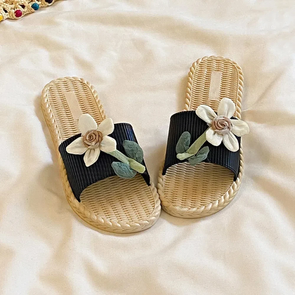 

Корейские тапочки с цветочным принтом в стиле Ins, праздничные приморские сандалии с цветочным принтом, нескользящая обувь, пляжные тапочки для отпуска, весна-лето