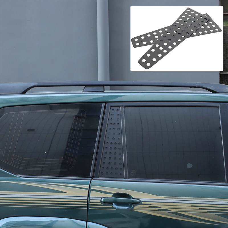 

For Toyota Land Cruiser Prado 120 2003-2009 Aluminum alloy black car rear window honeycomb board decoration sticker accessories
