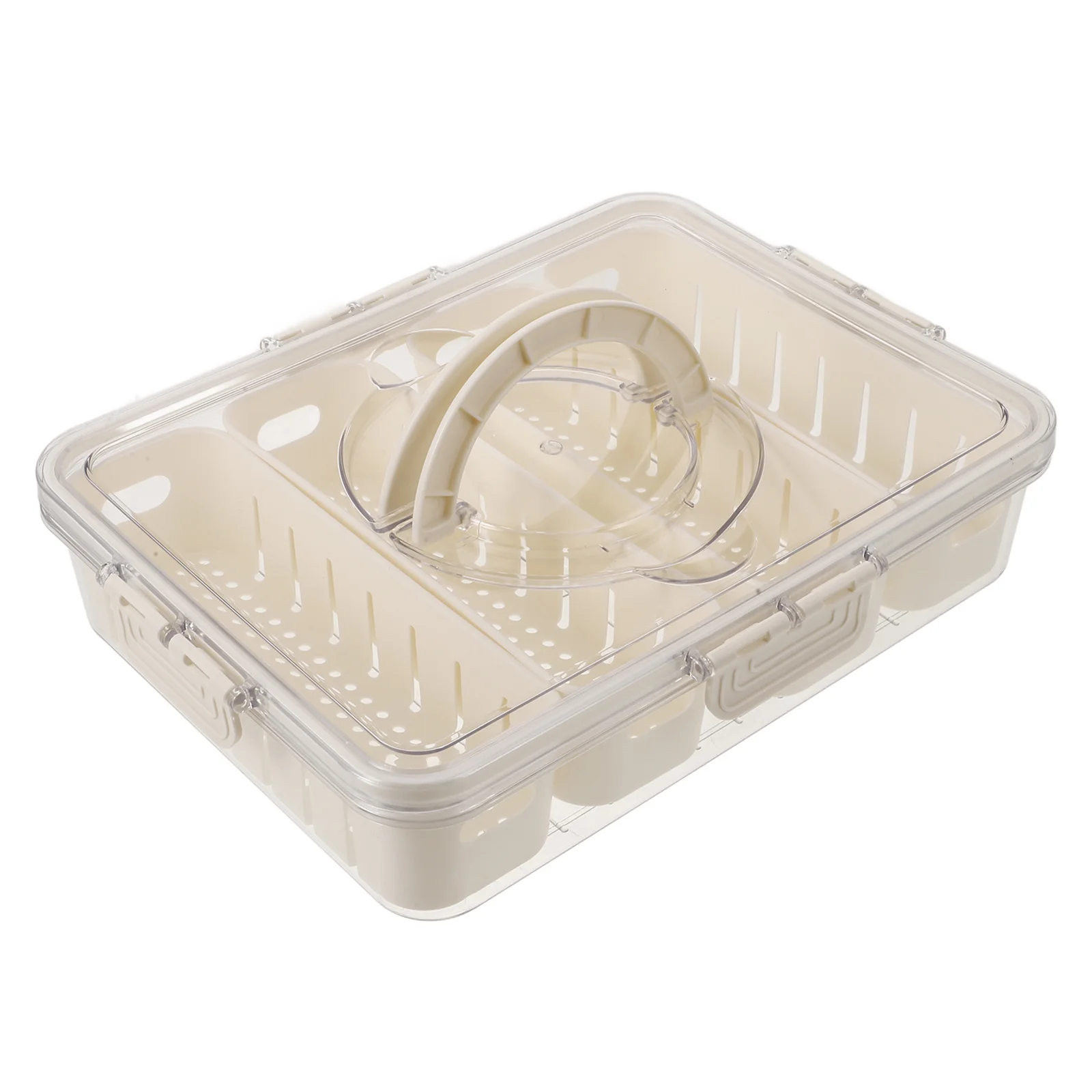 

Vegetable Fruit Storage Box Fridge Organizer Airtight Compartments Tray Portable Refrigerator Berry Tray Freezer Organizer