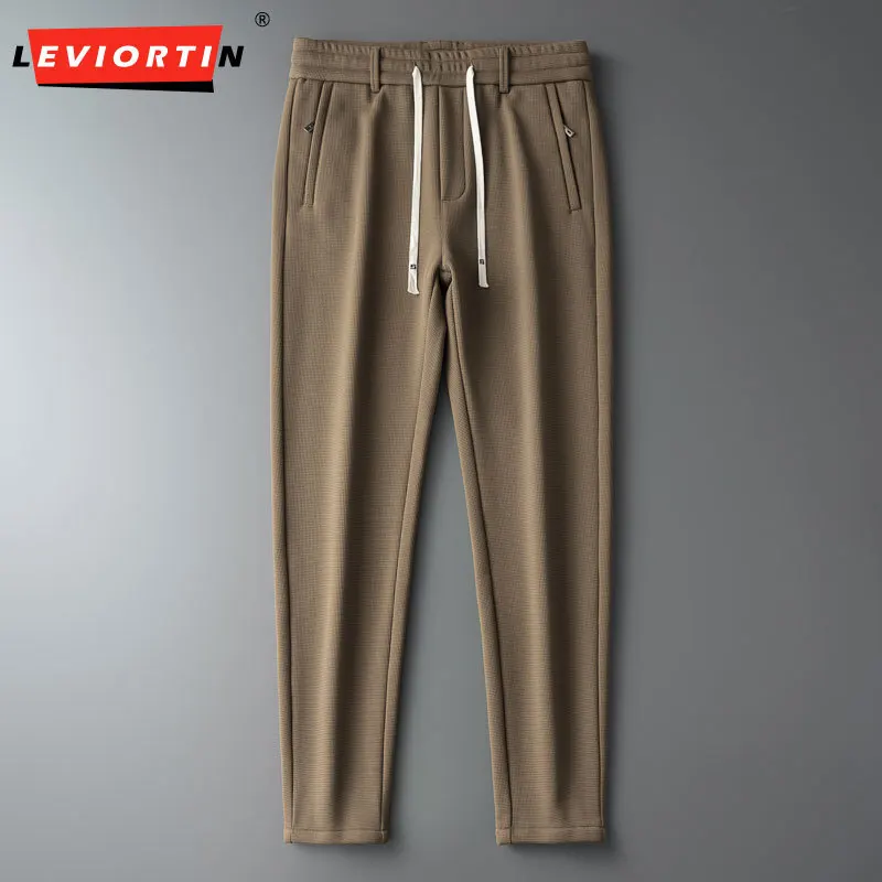

2023 весна и осень, новые мужские универсальные модные городские свободные простые однотонные повседневные брюки с карманами на молнии