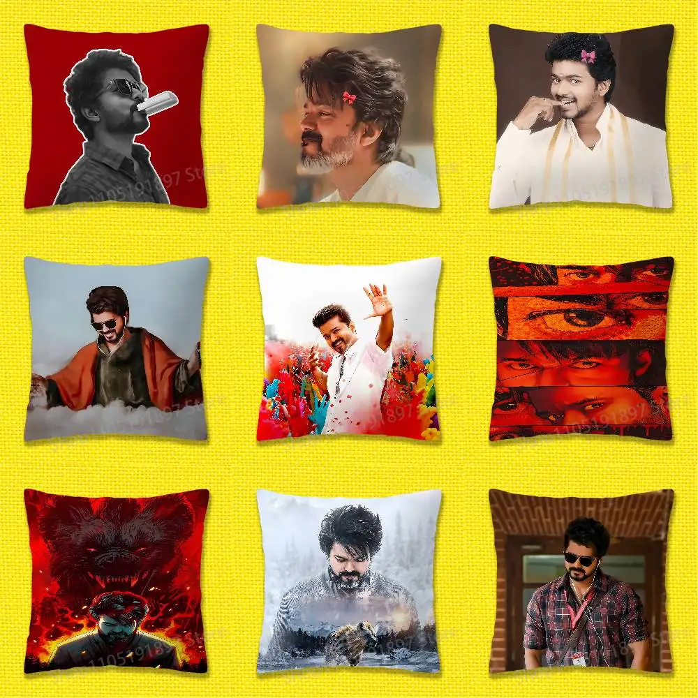 

T-Thalapathy V-Vijay India Throw Pillow Case For 45*45cm 40cm 30cm 50cm 55cm Square Home Pillowcase Case