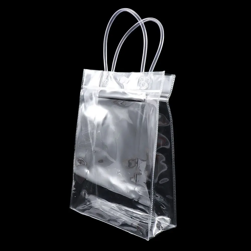 Bolso de mano de PVC transparente, bolsa de plástico con broche ecológico para el hombro