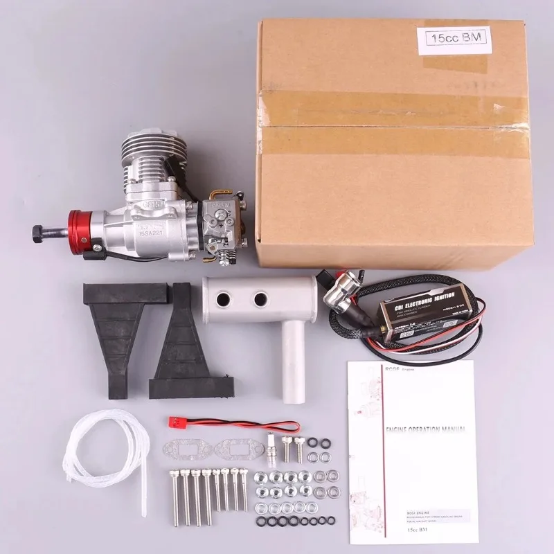 15cc BM 2-Stroke Air Cooled Gas Engine Side Exhaust 2.4HP for RC Airplane 60-80 Class