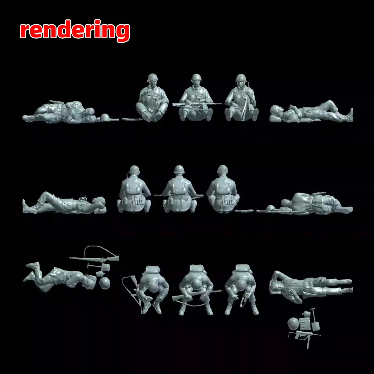 US-Soldaten Figuren-Set Militär-Modellbausatz Miniatur-Diorama Maßstabsgetreue Modelle 5 Stück 1/72 1/35 1/48 – Detail 4