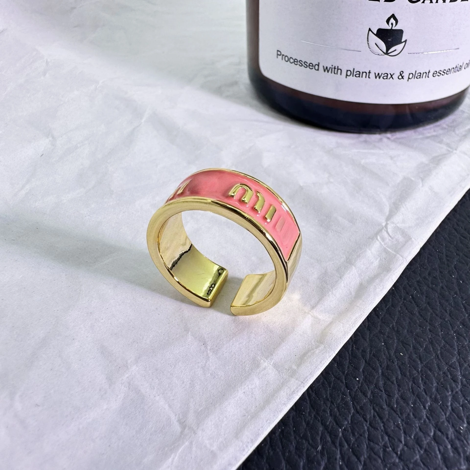 حلقة مفتوحة قابلة للتعديل للنساء، حلقة تكديس بسيطة، حلقة إصبع متوسطة من المينا المطلية بالذهب، مجموعة حلقات مفصل ميدي أنيقة #3