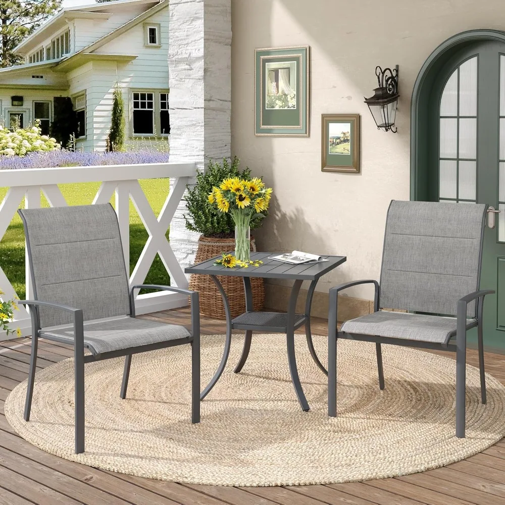 3 Pieces Outdoor Patio Dining Set for 2, 27.6