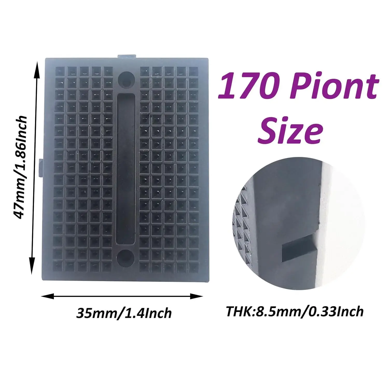 12PCS Mini Breadboard,170 tie-Points Small Breadboard syb-170 Solderless Prototype Kit for Arduino Raspberry Pi 5 DIY Proto Proj