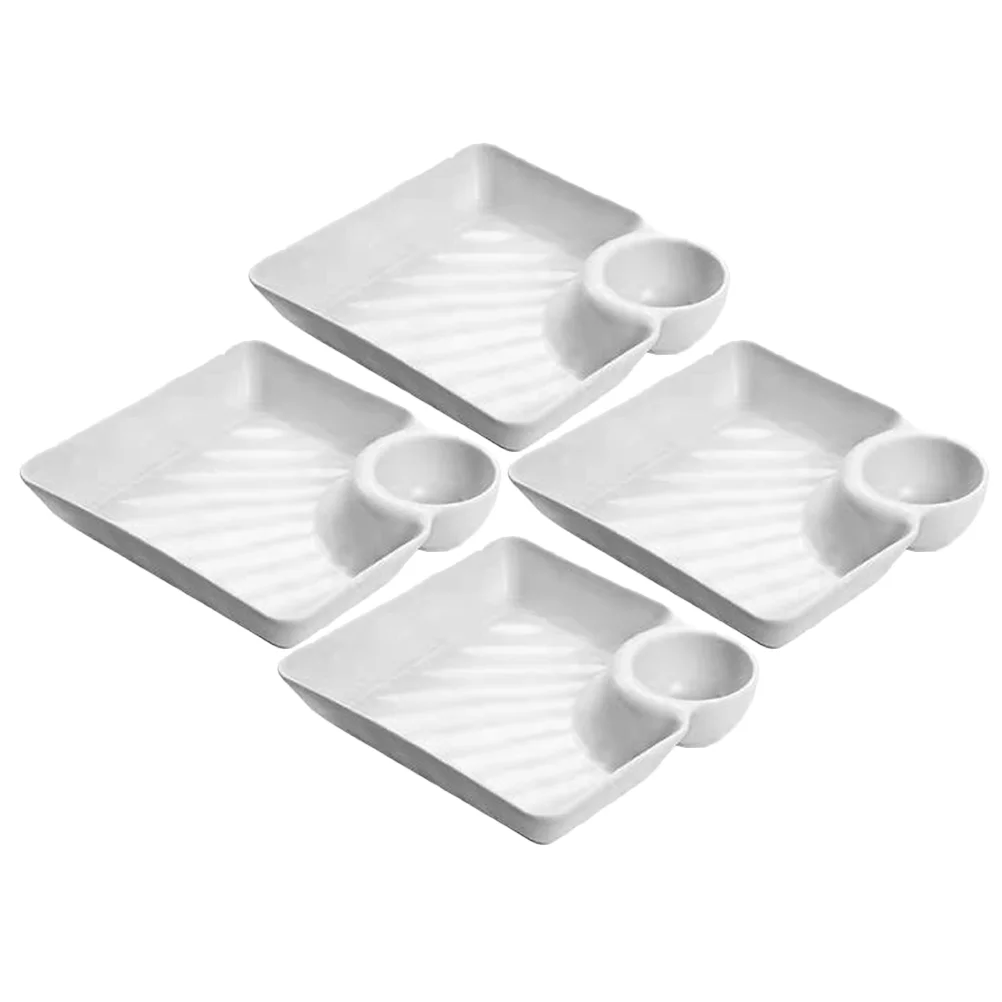 

4 Pcs Dumpling Tray Serving Food Platter French Fries Large Trays for Party Snack Appetizer Dessert Side Dish