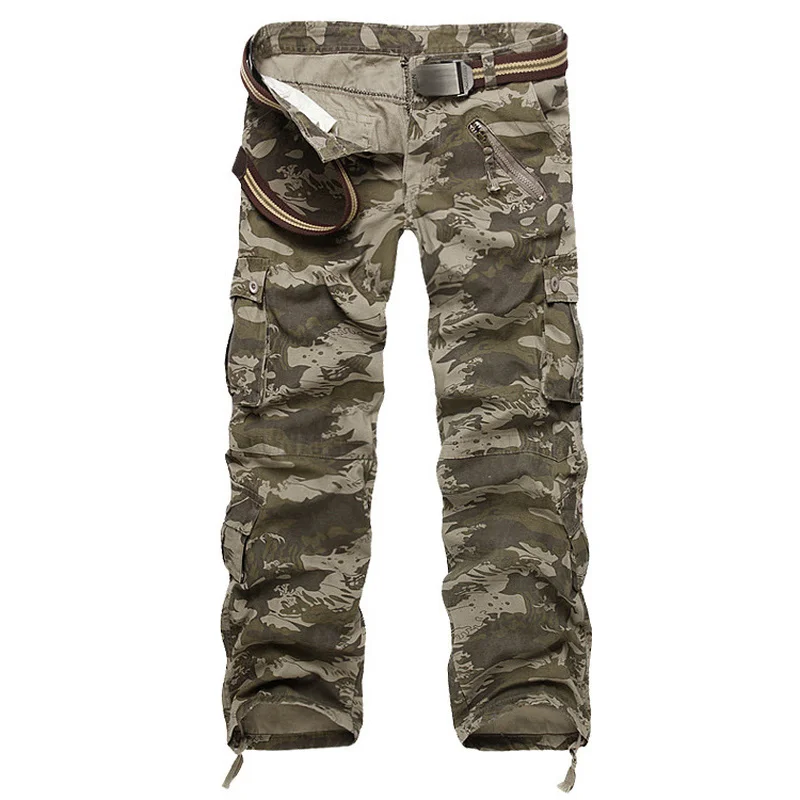 

Cargo Pants Camouflage Trousers Military Pants for Man 7 Colors Streetwear Joggers Men Pants Straight Trouser No Belt JJ37