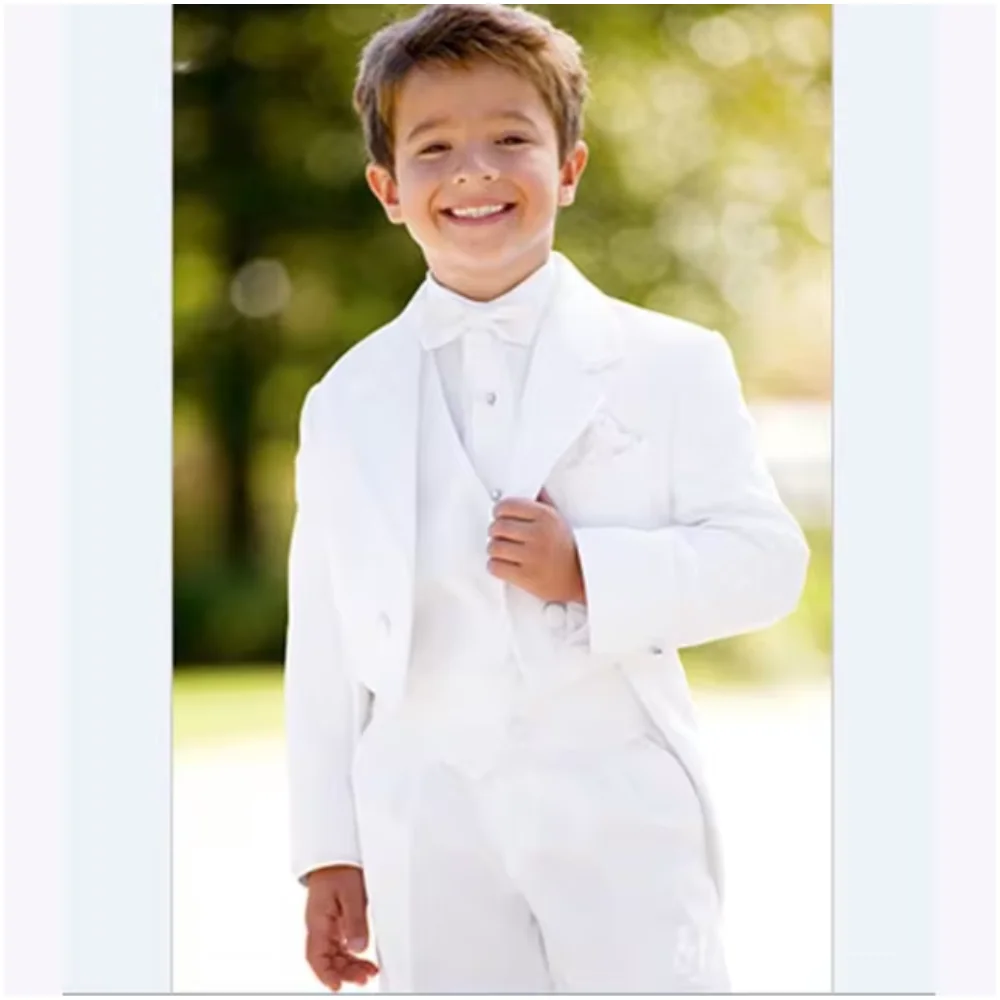 

Costume Homme White Boy Suit Groom Prom Terno Masculino Trajes De Hombre Kids Suit Set 3Pieces(Jacket+Pant+Vest+Tie)