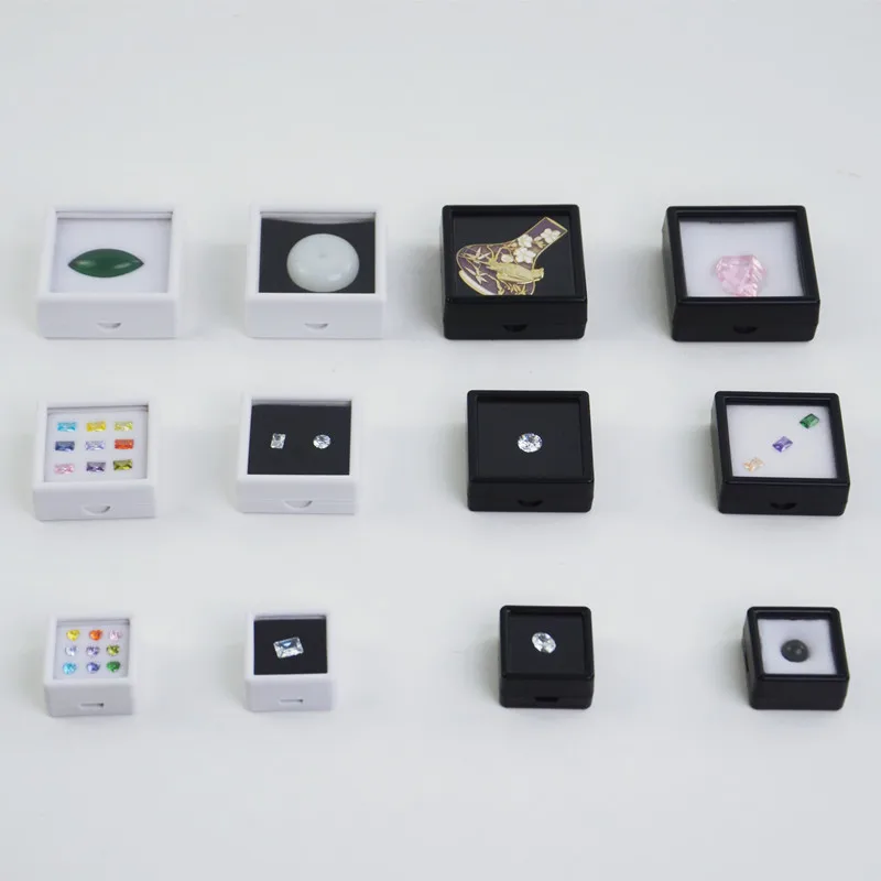 

10Pcs/set Glass Cover Transparent Loose Stone Case Diamond Box Colored Gemstone Display Packaging Props