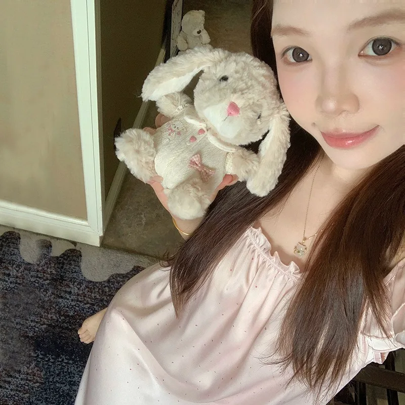 Women Nightdress Lady Sleeveless Shoulder Strap Loose Sweet Sleepwear Spring Autumn Girl Student Plus Size Mid-length Home Dress - view 3