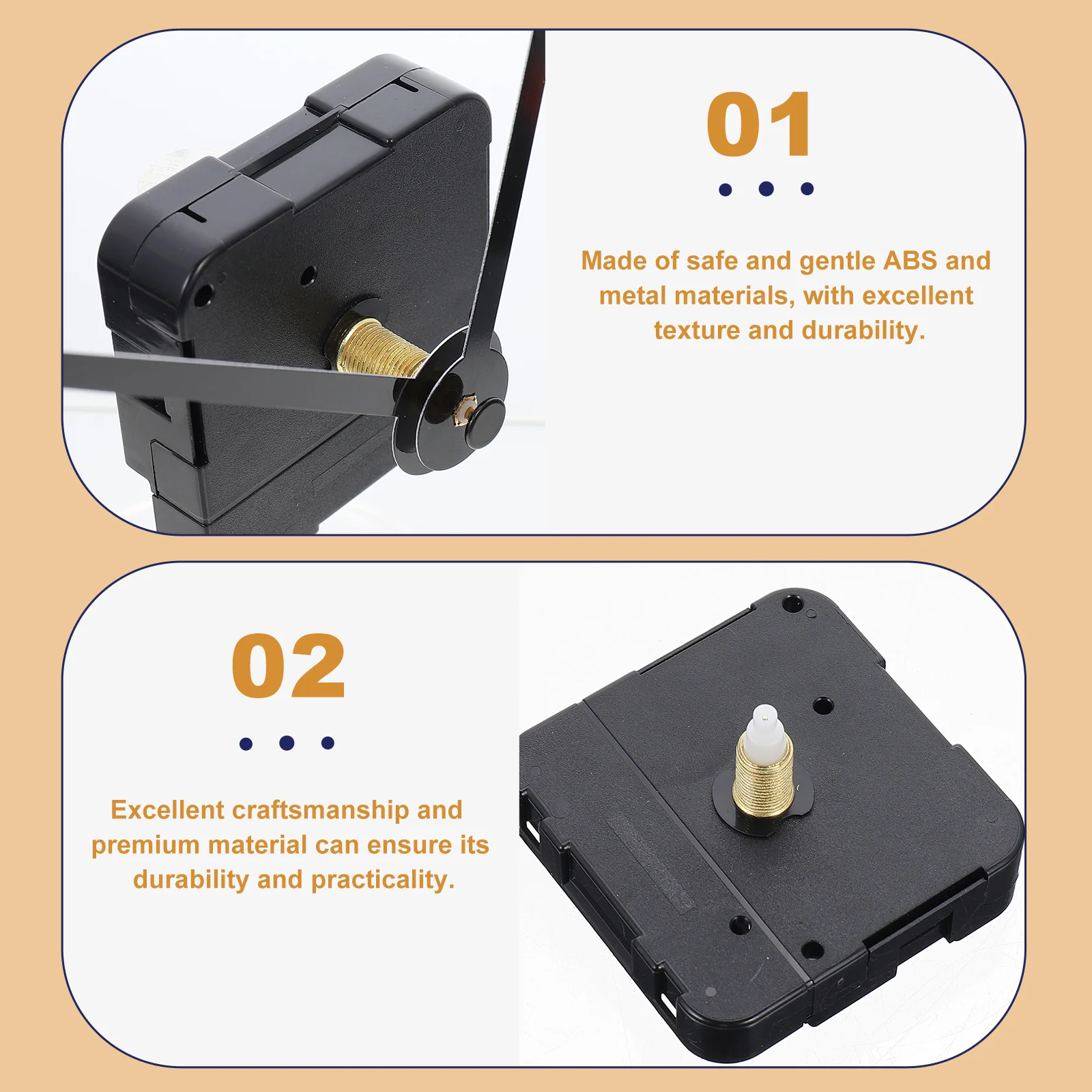 

1Set Clock Movement Replacement ABS Durable DIY Wall Clock Mechanism Lightweight Hands Set Clocks Hands Kit