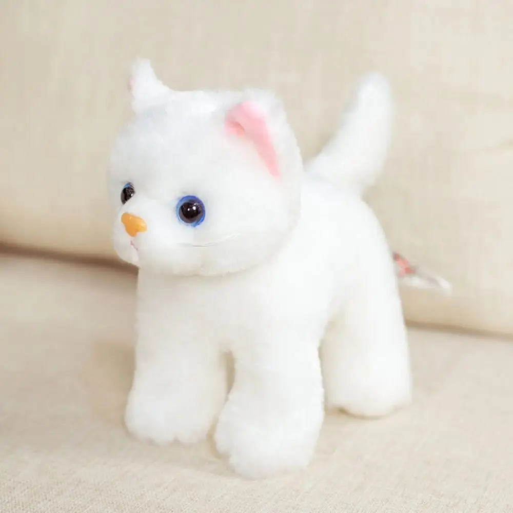 Fun Cute Kitten Makes You Happy Plush Toys 20cm Cat Plush Toys Lifelike Stuffed Animals Simulation Fluffy Doll Gift for Kid