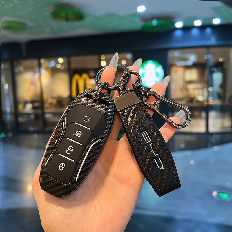 Alloy Car Key Case Cover Holder for BYD Second Song Pro Tang Dm QIn PLUS MAX Yuan Generation Atto 3 Han EV Dolphin Accessories