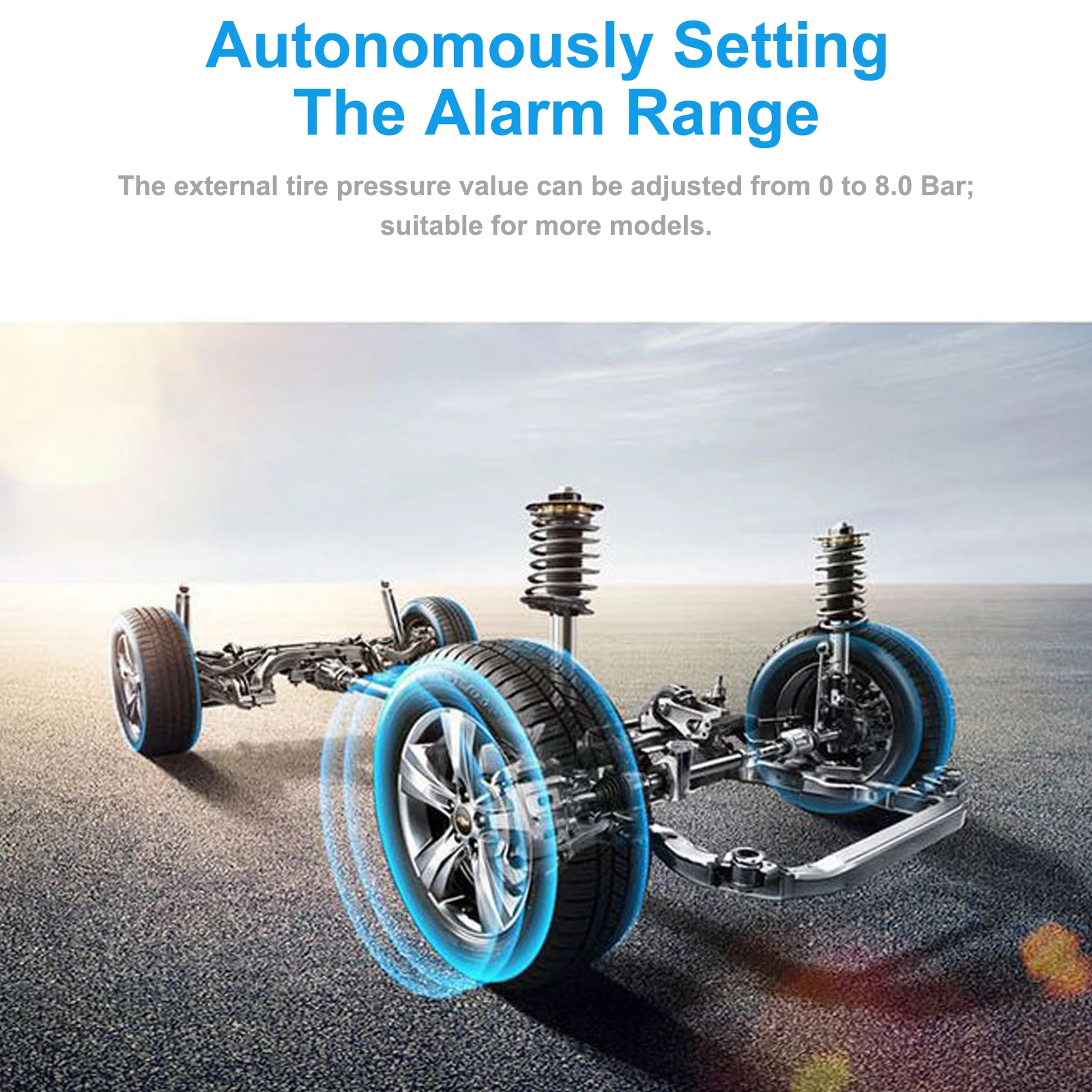 Car TPMS Security Alarm Fit Android 6.0 and Above Systems Sensor In and Ex Tire Pressure Monitoring Tire Pessure Alarm