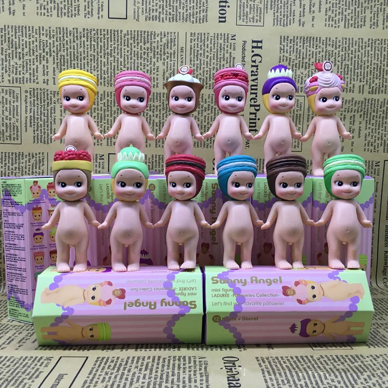 8 CM Kawaii Macarons Dessert Sonny Angel Action Figure Dolls Original Ornaments Toys Limited Edition Gift Kids 1 PCS Randomly