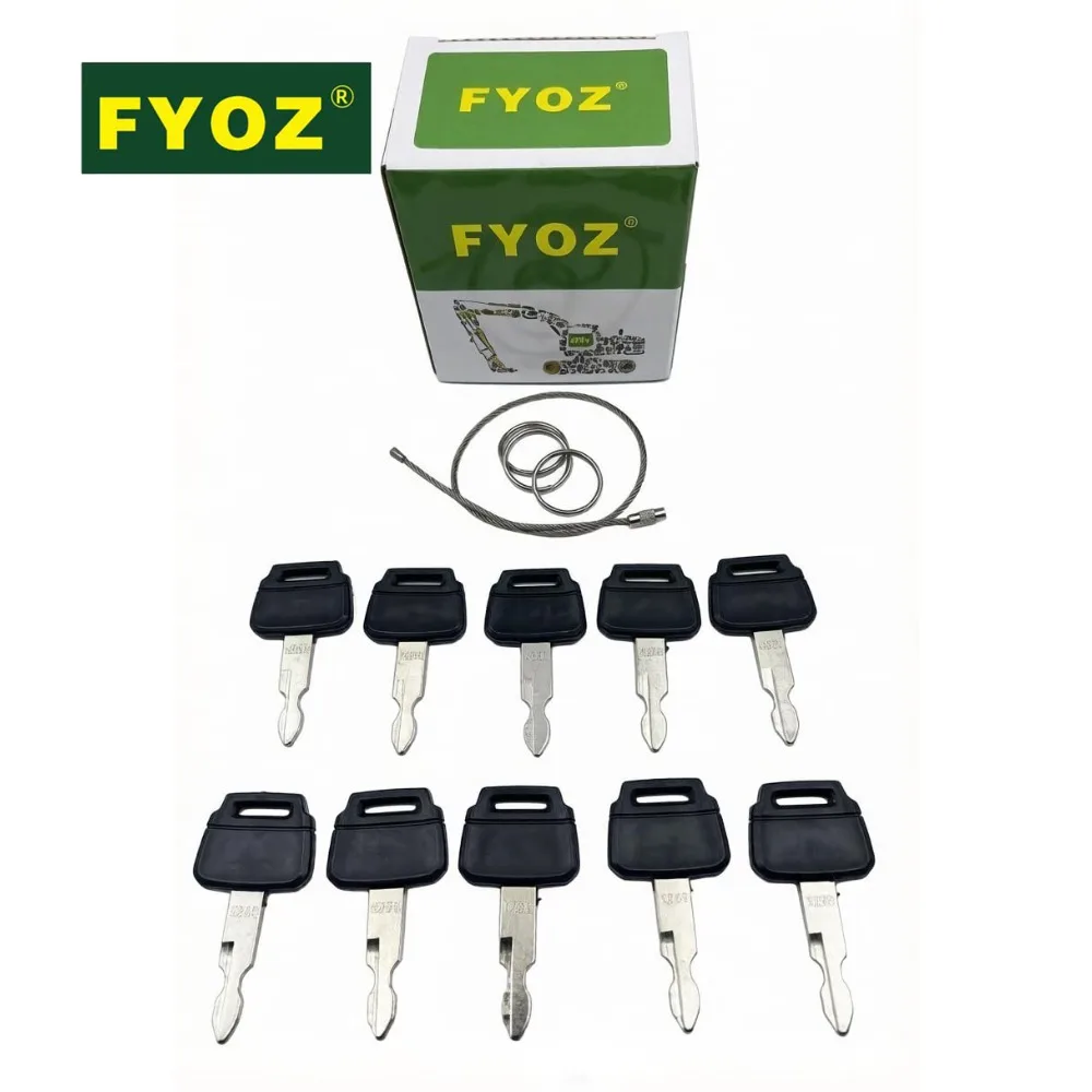 10 Pack Keys For Kobelco/New Holland/Case Excavators For Kawasaki Loader 2420WL2420 K250 (10)
