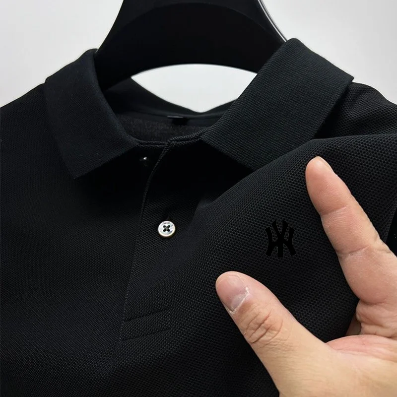 2024 Summer New Polo Fashion Men Casual Business Flip Collar Comfortable Short Sleeve T-shirt Top High Quality Short Sleeve