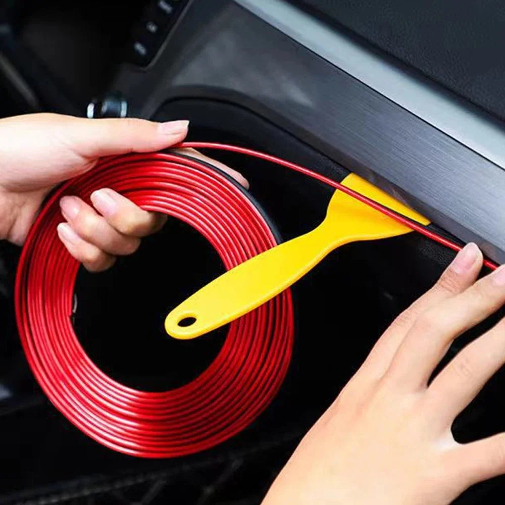 2026 Universal Car Moulding Decoration Flexible Strips 5M/3M Interior Auto Mouldings Car Cover Trim Dashboard Door Car-styling