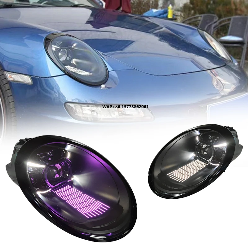 2 Pieces for 997 2005 2012 Car Front Light 6000k Color Upgrade 2023 12V 992 Style LED Matrix Style Headlights