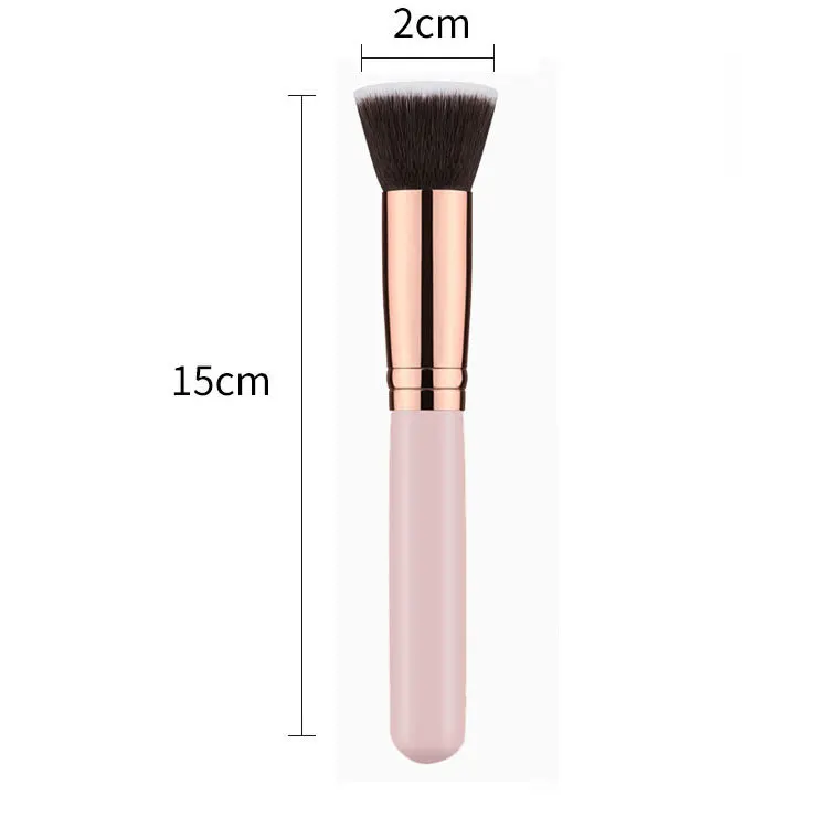 Luxury Champagne Makeup Brushes Flat Top Foundation Brush Large Face Brush Repair brush contour brush for Liquid Cream Powder